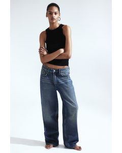 Baggy Low Jeans Denimblau