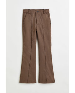 Flared Tailored Trousers Brown/checked