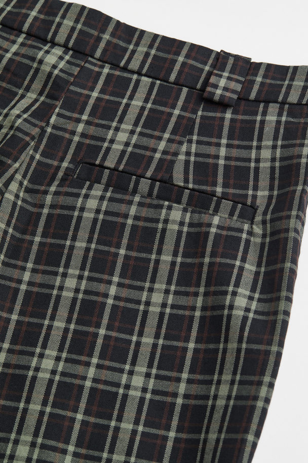 H&M Flared Tailored Trousers Black/checked