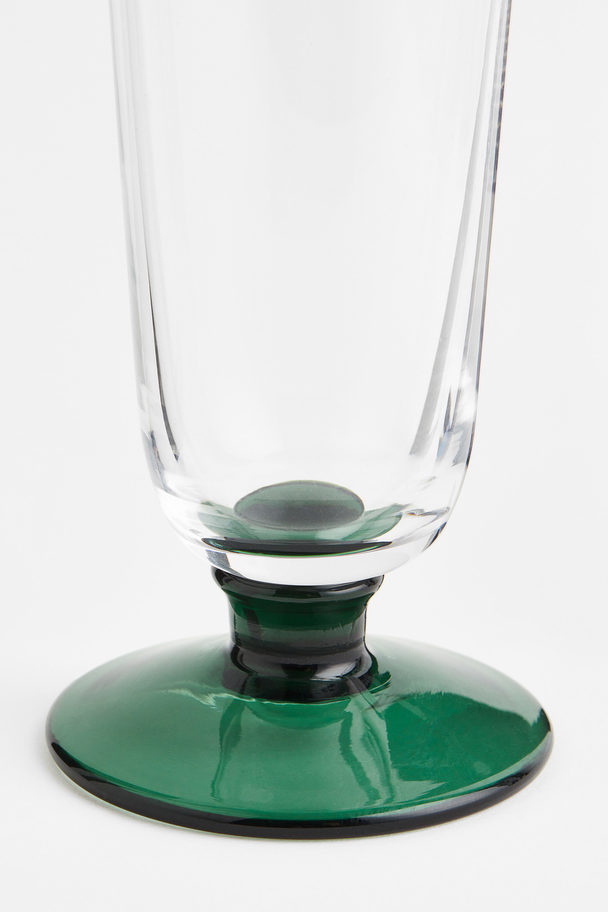 H&M HOME Tall Stemmed Glass Dark Green