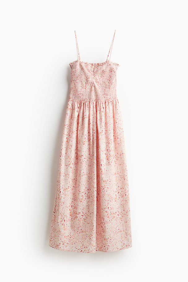 H&M Smock-topped Dress Light Pink/patterned