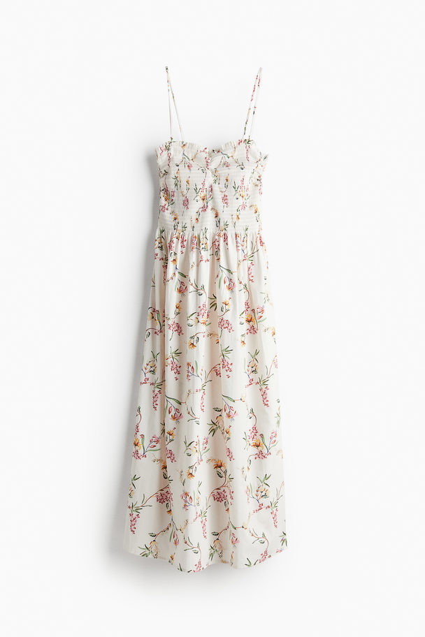 H&M Smock-topped Dress Cream/floral