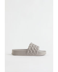 Textured Pool Shoes Greige