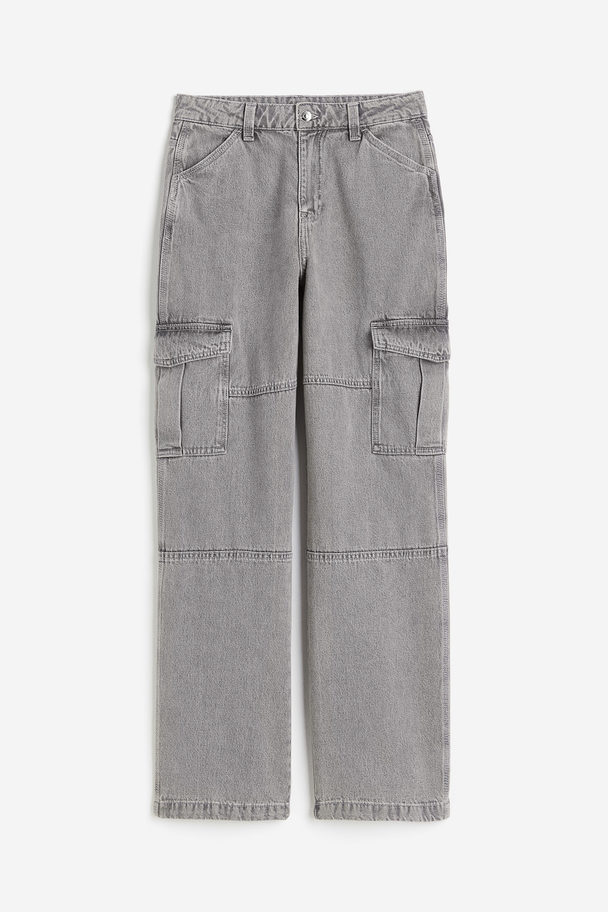 H&M Cargobukse I Denim Grå