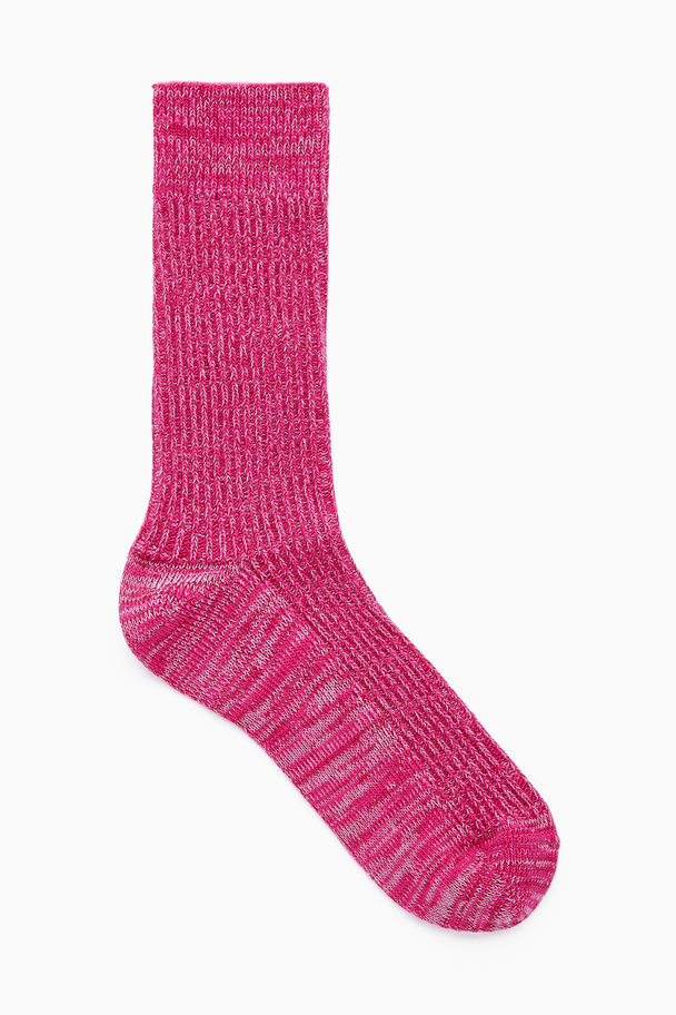COS Marl-knit Socks Pink
