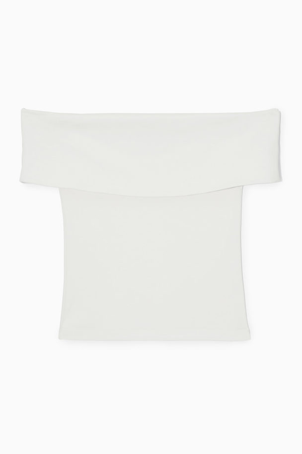 COS Off-the-shoulder Jersey Top White