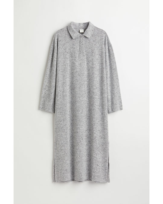 H&M Collared Dress Light Grey Marl