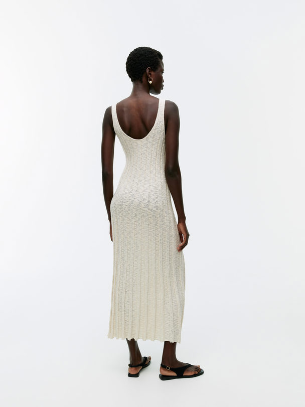 ARKET Rib Bouclé Dress Off White