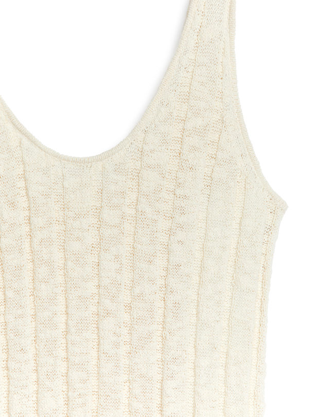 ARKET Rib Bouclé Dress Off White