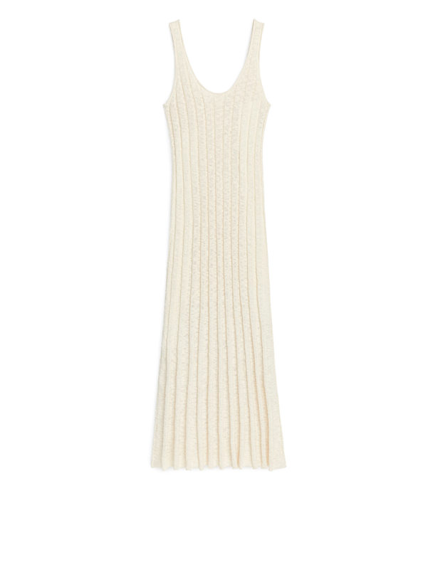 ARKET Rib Bouclé Dress Off White