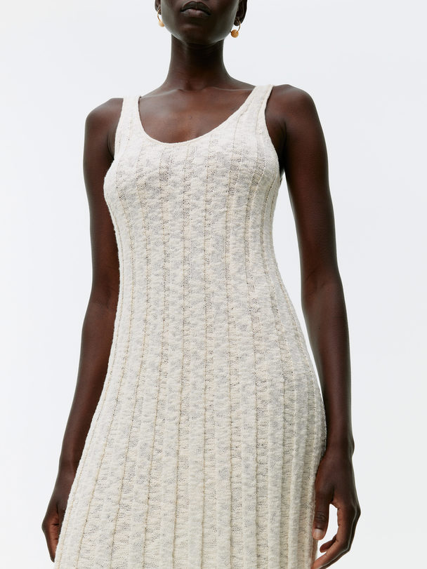 ARKET Rib Bouclé Dress Off White