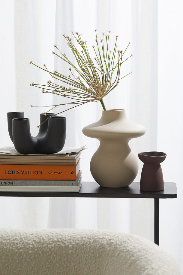 H&M HOME Stor Vase I Stengods Lys Beige