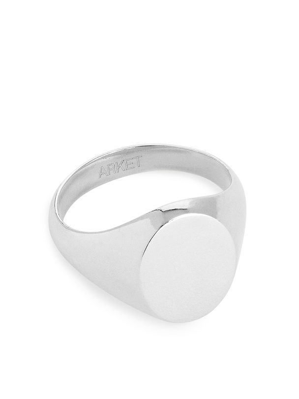ARKET Sterling Silver Signet Ring Silver