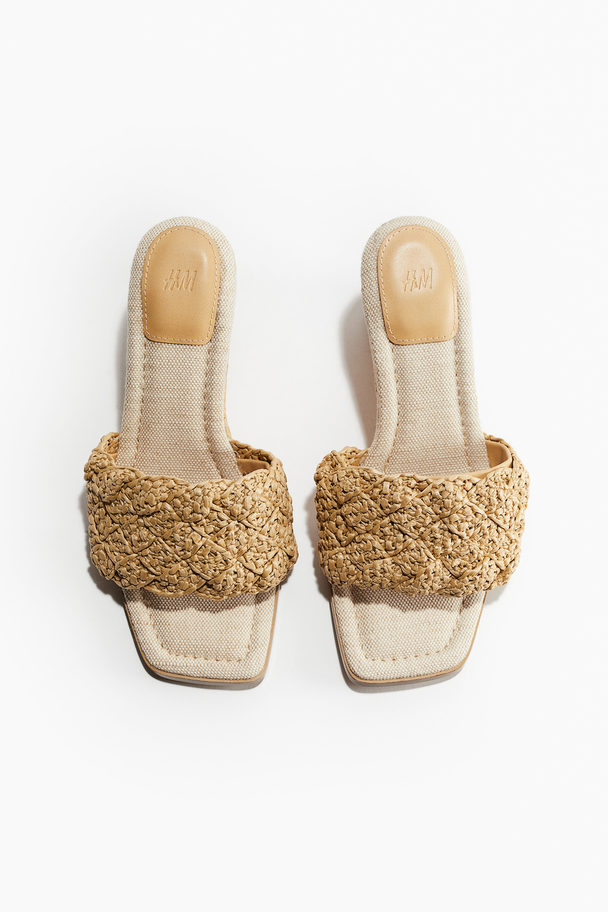 H&M Espadrilles mit Keilabsatz Beige