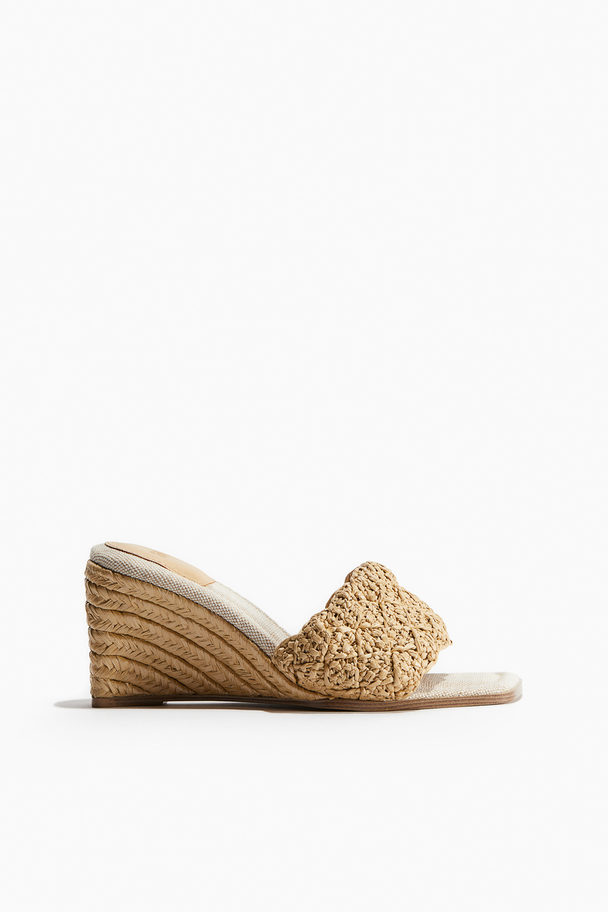 H&M Espadrilles mit Keilabsatz Beige