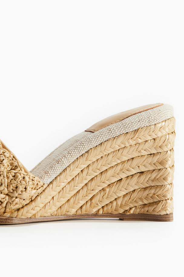 H&M Espadrilles mit Keilabsatz Beige