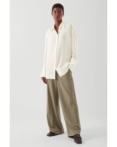 Relaxed-fit Crepe Shirt Cream