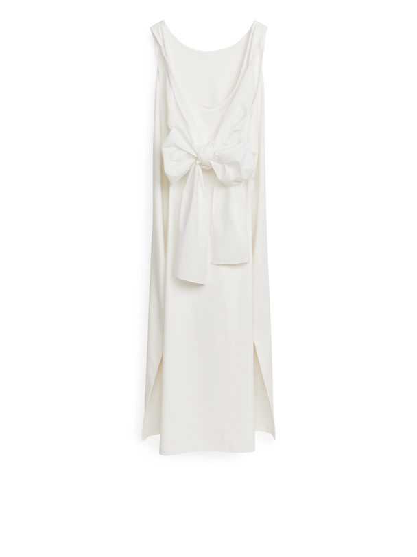 ARKET Poplin Detailed Jersey Dress White