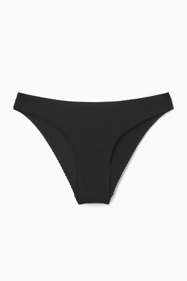 COS GERIPPTE BIKINIHOSE SCHWARZ