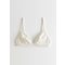 Textured Triangle Bikini Top White