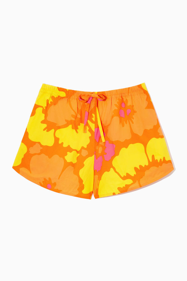 COS Relaxed-fit Printed Shorts Bright Orange