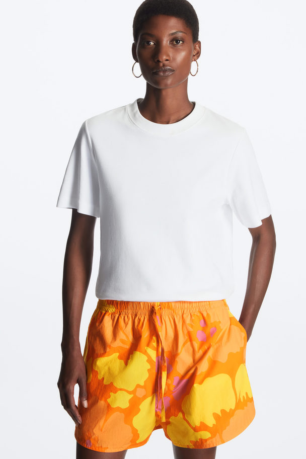 COS Relaxed-fit Printed Shorts Bright Orange