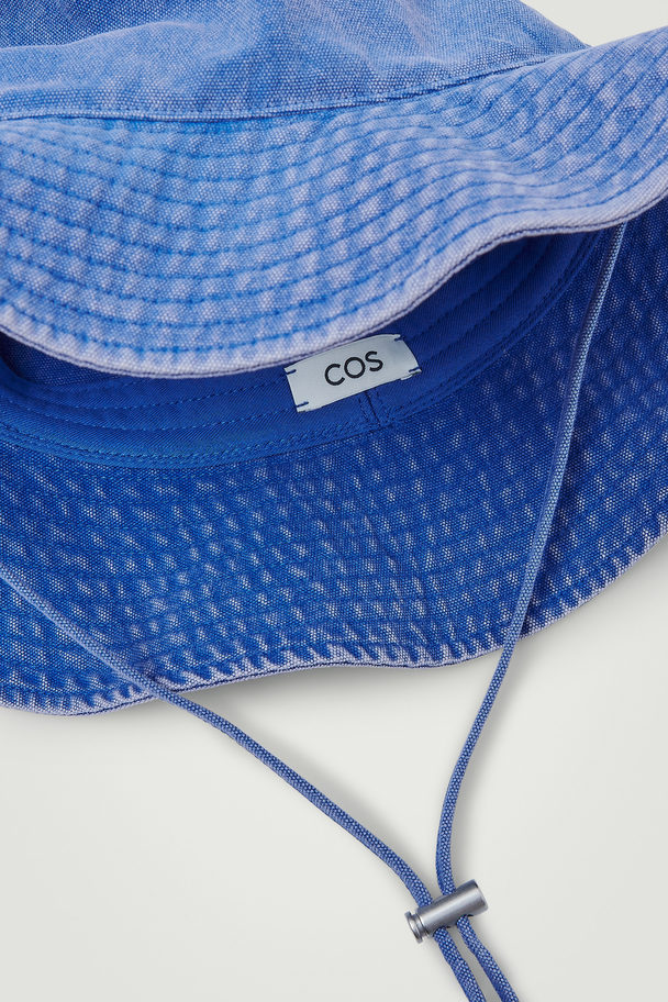 COS Drawstring Cotton Hat Blue