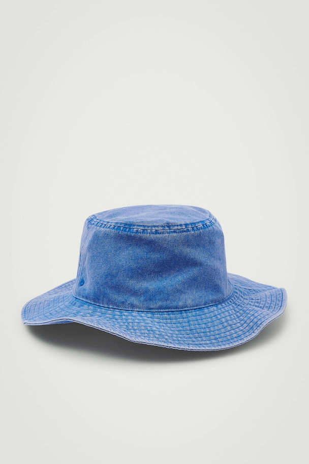 COS Drawstring Cotton Hat Blue