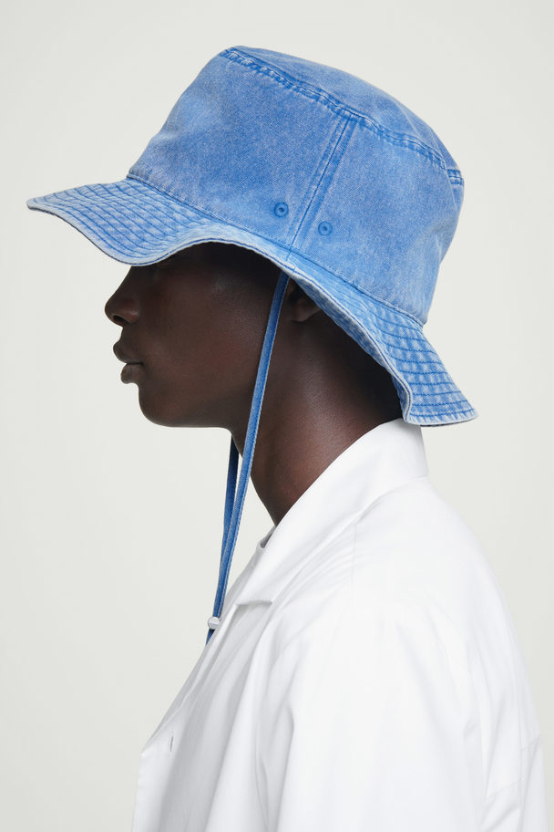 COS Drawstring Cotton Hat Blue