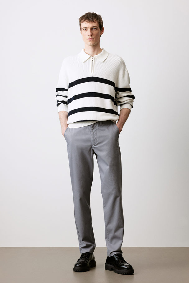 H&M Slim Fit Cotton Chinos Grey