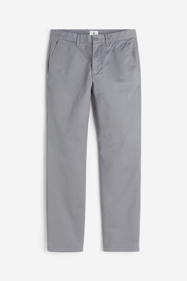 H&M Baumwollchino in Slim Fit Grau