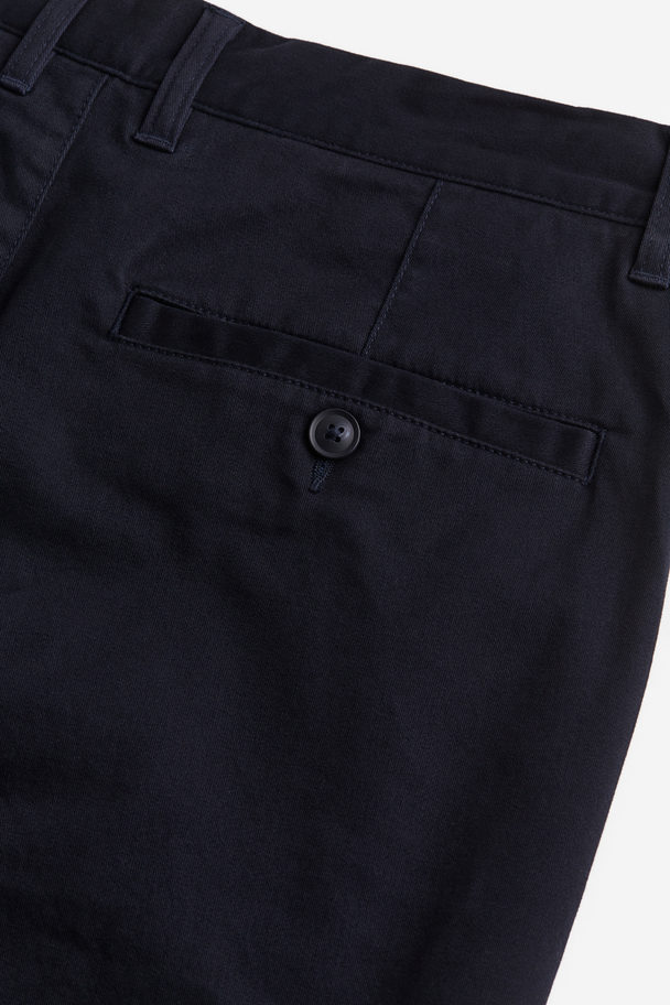 H&M Katoenen Chino - Slim Fit Donkerblauw