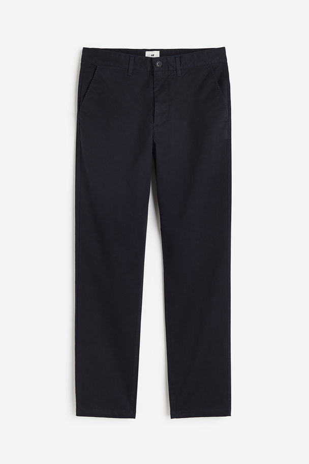 H&M Baumwollchino in Slim Fit Dunkelblau