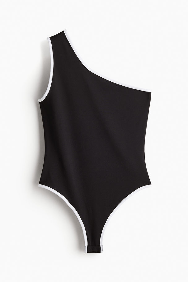 H&M One-Shoulder-Tangabody Schwarz