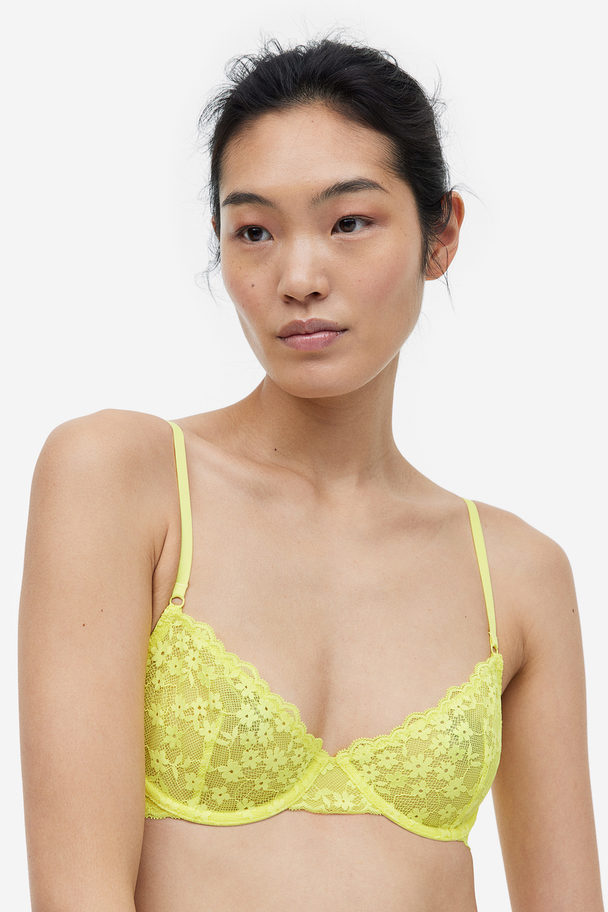 Non-padded Underwired Lace Bra Yellow Yellow - For 4 EUR