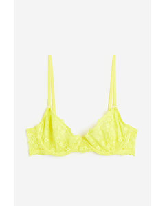 Non-padded Underwired Lace Bra Yellow