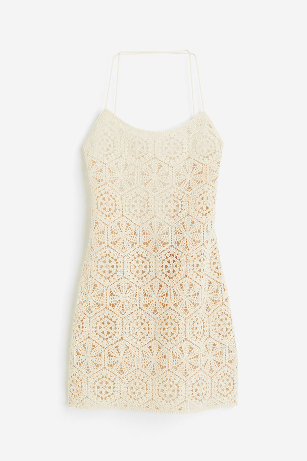 H&M Crochet-look Beach Dress Light Beige