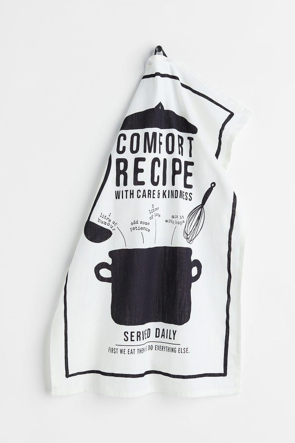 H&M HOME Printed Tea Towel White/comfort Recipe