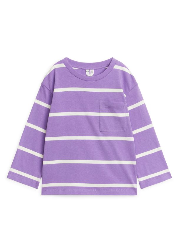 ARKET Long Sleeve T-shirt Purple/white