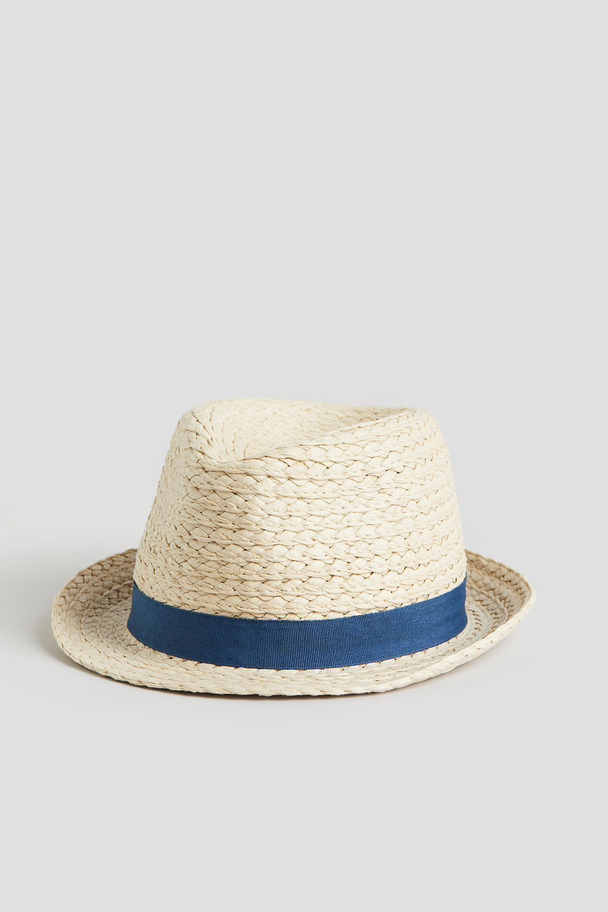 H&M Straw Hat Light Beige/blue