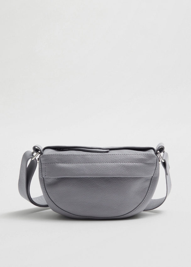 & Other Stories Small Soft Leather Crossbody Bag Grey