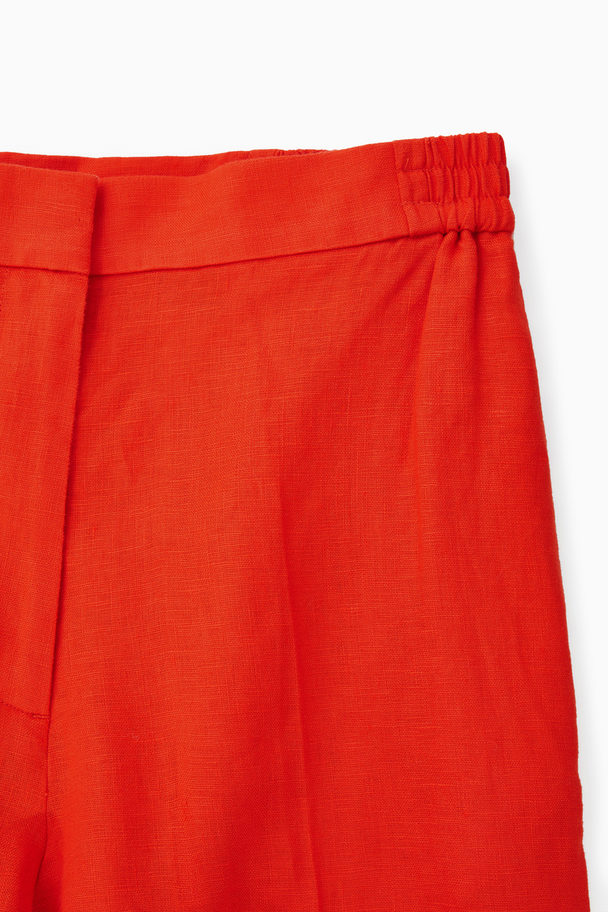COS Wide-leg Tailored Linen Trousers Bright Orange