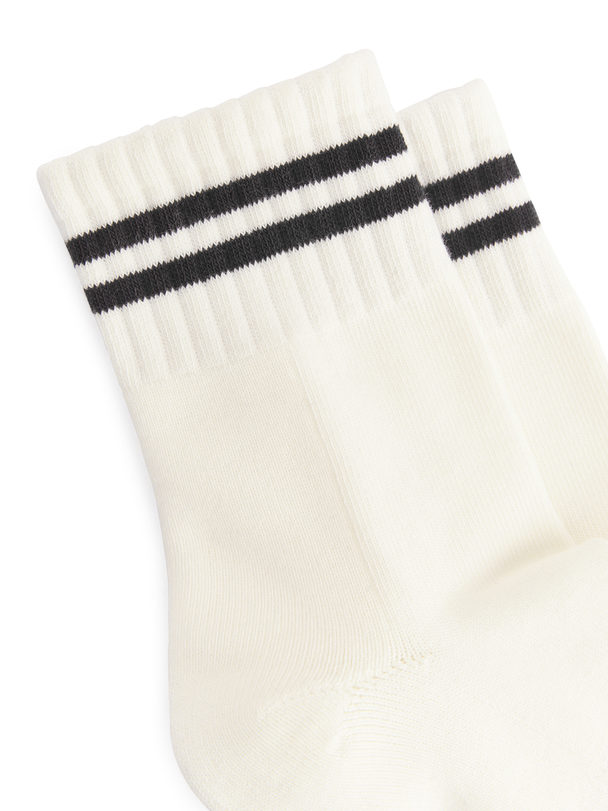 ARKET Ribbed Sport Socks White/black