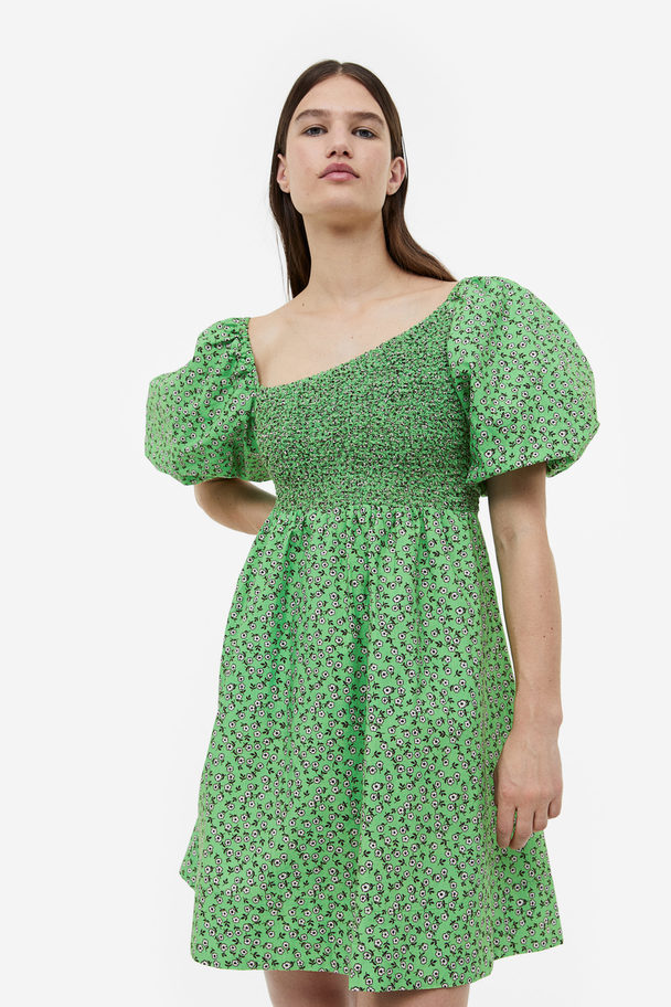 Damson Madder Adelaide Asymmetric Mini Dress Grön
