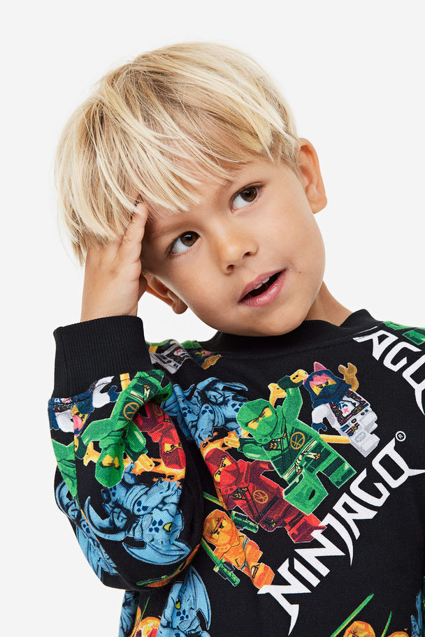 H&M Sweatshirt Med Trykk Sort/lego Ninjago