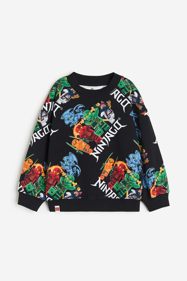 H&M Sweatshirt Med Tryk Sort/lego Ninjago