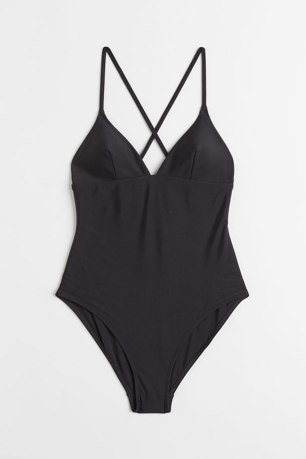 H&M Padded-cup Swimsuit Black