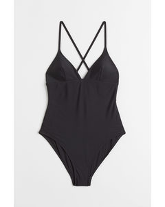 Padded-cup Swimsuit Black