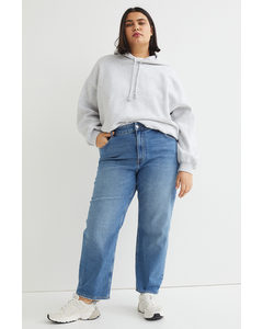 H&m+ Straight High Ankle Jeans Denimblauw