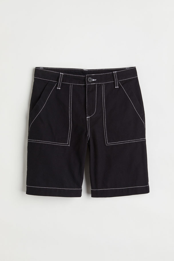 H&M Low Waist Cargo Shorts Black